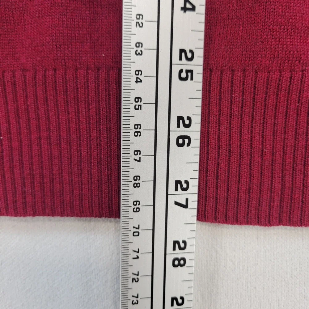 Banana Republic V-Neck Sweater Mens Size M Burgundy Extra Fine Merino Wool
